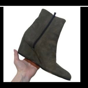 Vince Michaela Olive Green Suede Ankle Boot 7.5